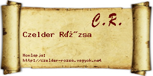 Czelder Rózsa névjegykártya